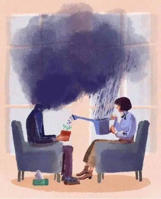 Illustration d'un hypnothérapeute